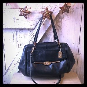 Coach - Like new, large black leather bag.